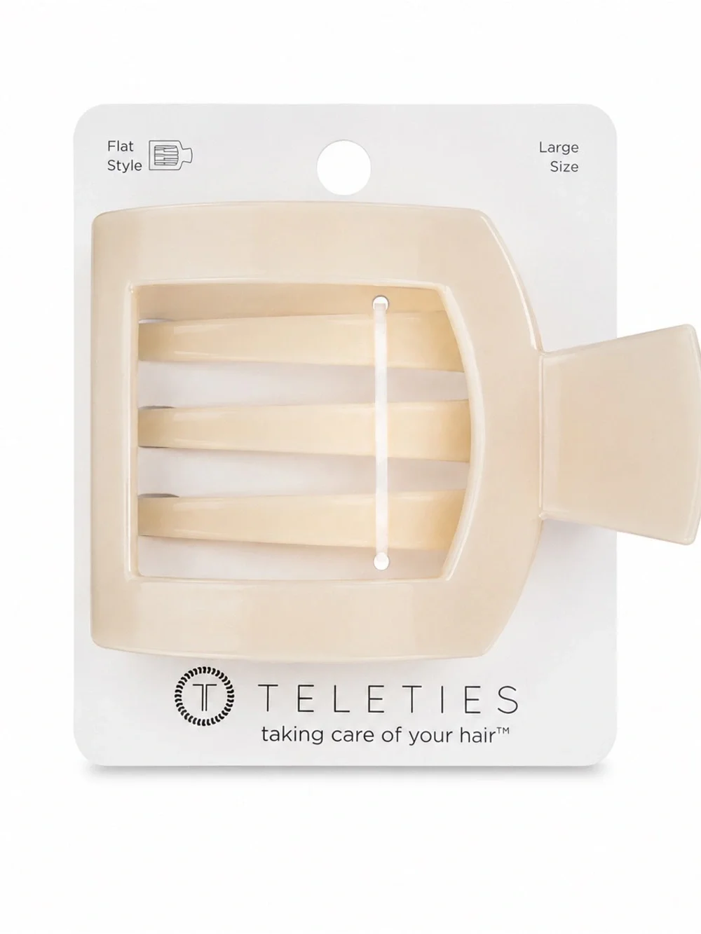 Teleties Large Flat Hair Claw Clip — Cream
